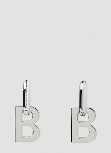 Balenciaga B Chain XL Earrings Silver bal0246117