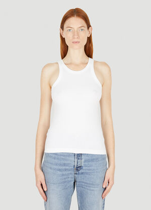 TOTEME Curved Rib Tank Top White tot0251004
