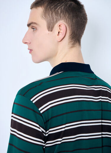 Prada Striped Polo Shirt Green pra0160002