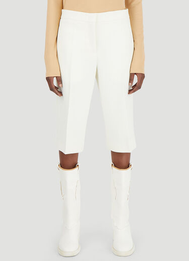 Jil Sander Double Wool Crepe Shorts White jil0246003