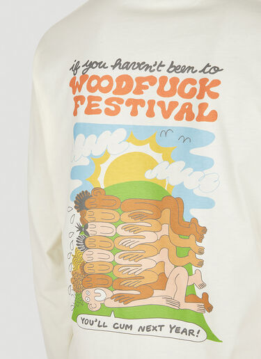 Carne Bollente Woodfuck Festival Long Sleeve T-Shirt Cream cbn0348008