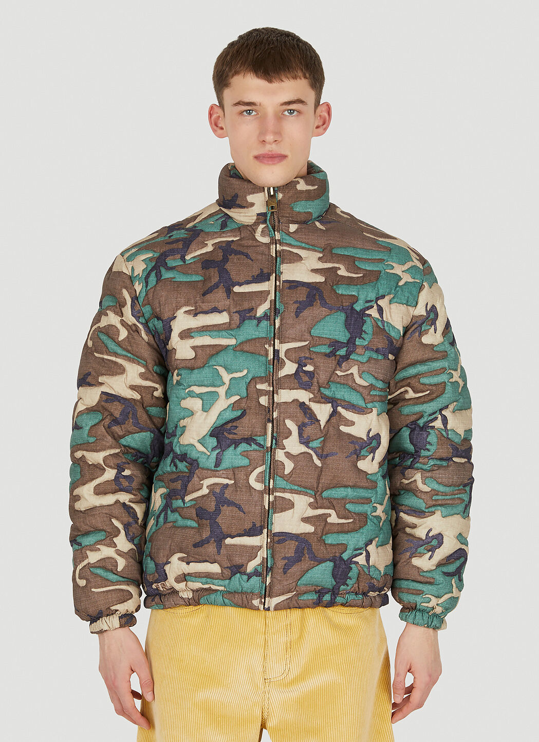 ERL Men s Camouflage Quilted Jacket in Green LN CC