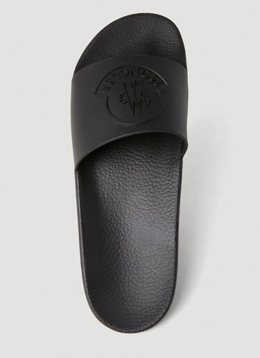 Embossed Logo Slides Moncler Embossed Logo Slides Black mon0152044