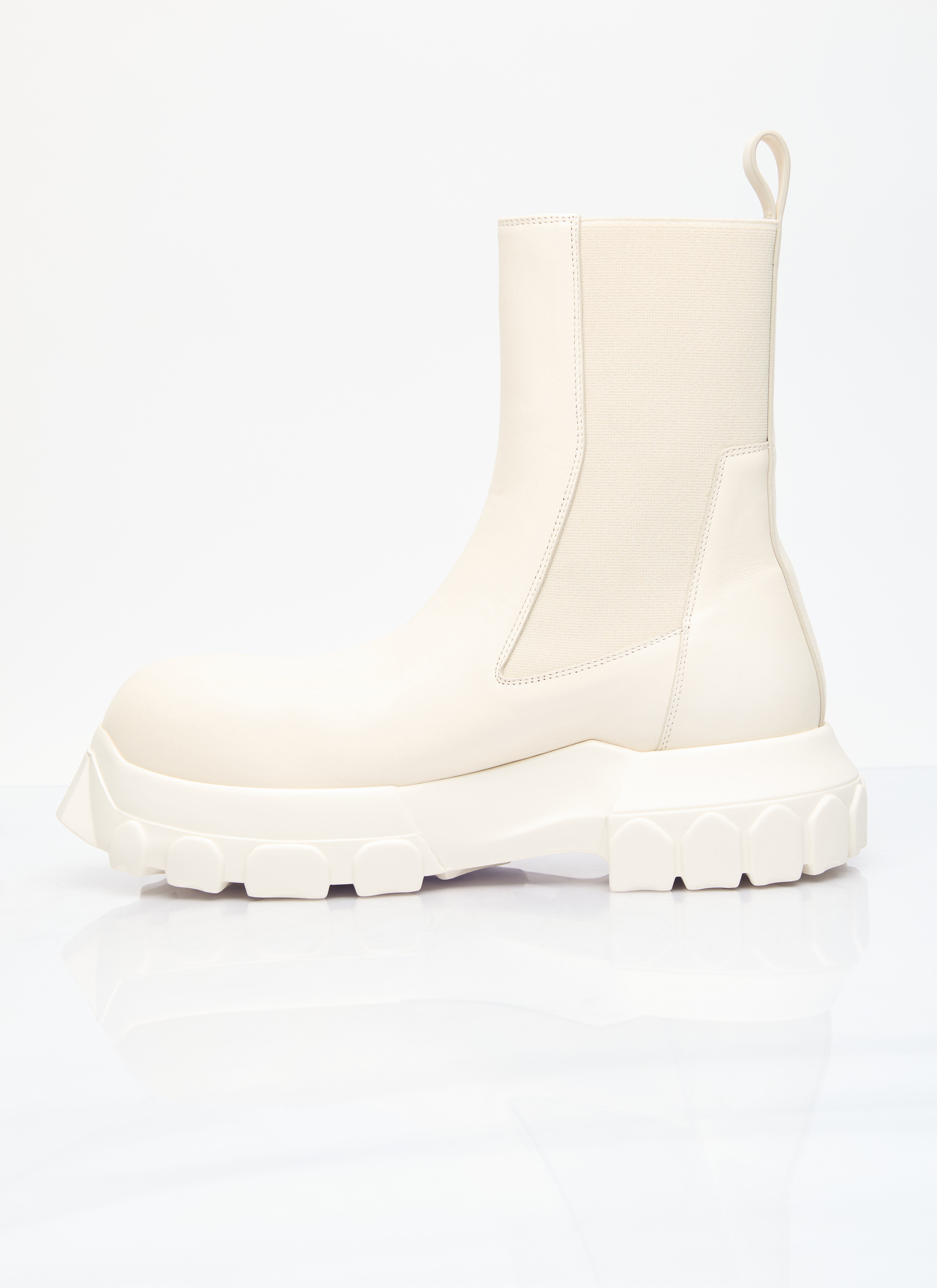 Rick Owens Men's' Beatle Bozo Tractor Boots in Cream | LN-CC®