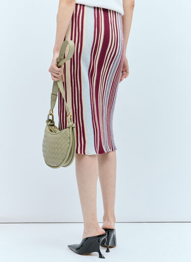 Bottega Veneta 条纹针织中长半身裙  彩色 bov0257013