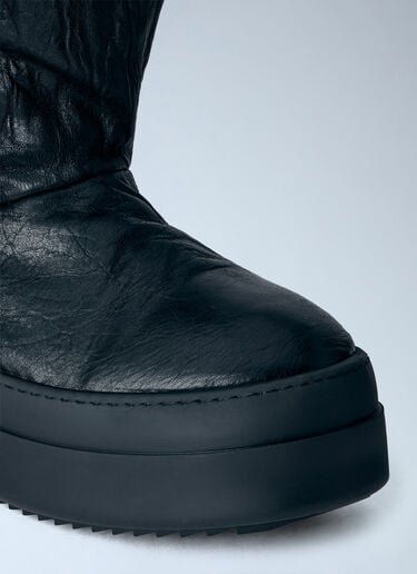 LN-CC® - Rick Owens: Fringed Mega Bumper Lunar Boots - Black Rick Owens Fringed Mega Bumper Lunar Boots Black ric0165018