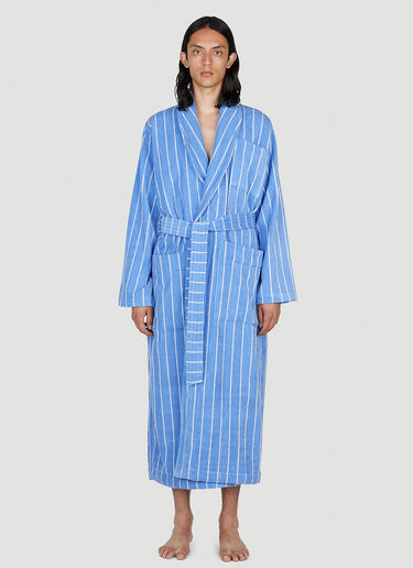 Tekla Striped Hooded Bath Robe Blue tek0353011