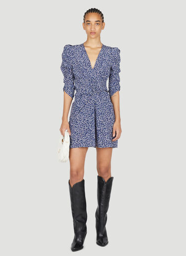 Isabel Marant Aliniza Printed Dress Blue ibm0253006