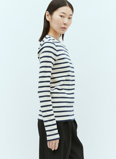 Jil Sander+ 条纹罗纹上衣 白色 jsp0255014