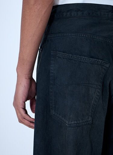 Balenciaga Wide-Leg Denim Trousers Black bal0164006