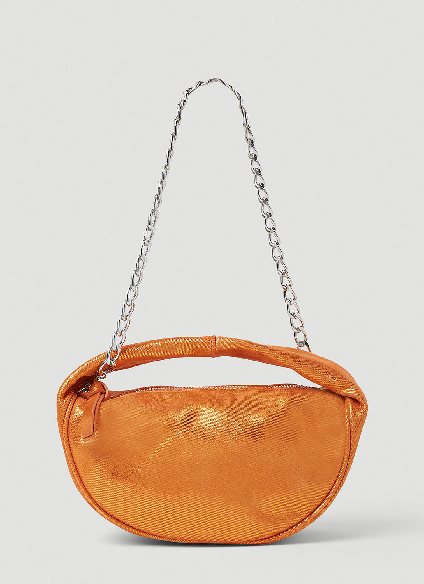 Shop By Far Baby Cush Leather Handbag In Orange