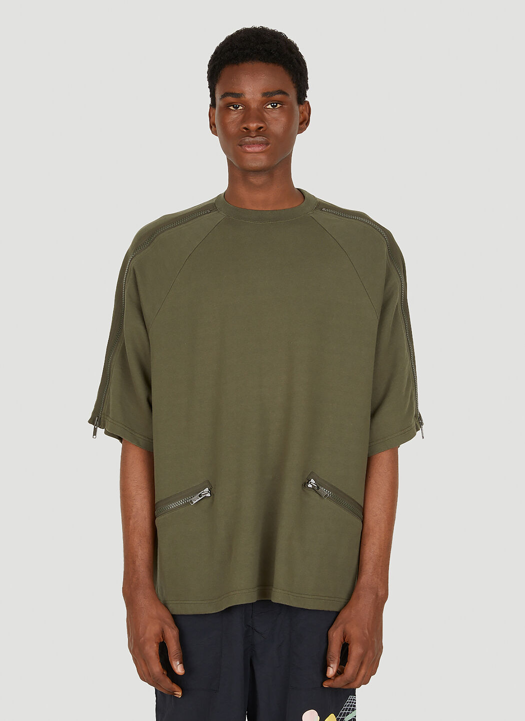 Shoulder zip t shirt cheap