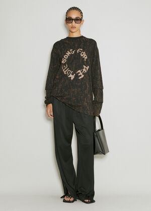 Song for the Mute Distressed Logo Print Sweatshirt Brown sfm0254007