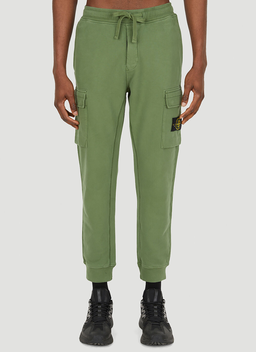 Army green shop track pants