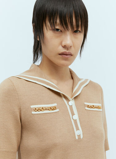 ウール ホースビット ポロシャツ Gucci ウール ホースビット ポロシャツ ベージュ guc0255022
