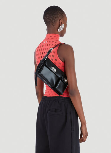 BY FAR Billy Patent Shoulder Bag Black byf0245001