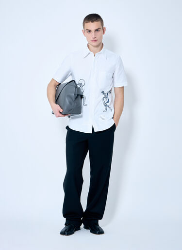 Thom Browne Embroidered Cording Shirt White thb0160010