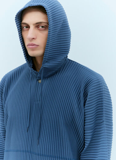 Homme Plissé Issey Miyake マンスリーカラー: 12月フード付きスウェットシャツ  ブルー hmp0155006