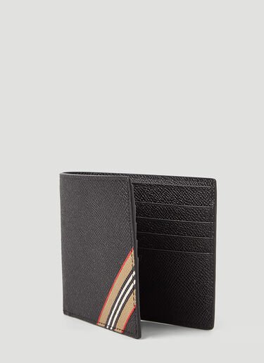 Burberry 아이콘 스트라이프 바이-폴드 지갑 블랙 bur0145031