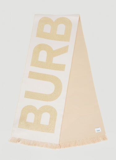 Burberry Logo Jacquard Scarf Beige bur0251094