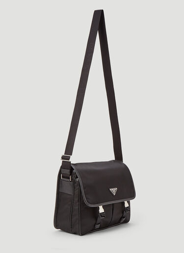 Prada Nylon and Leather Messenger Bag Black pra0143070