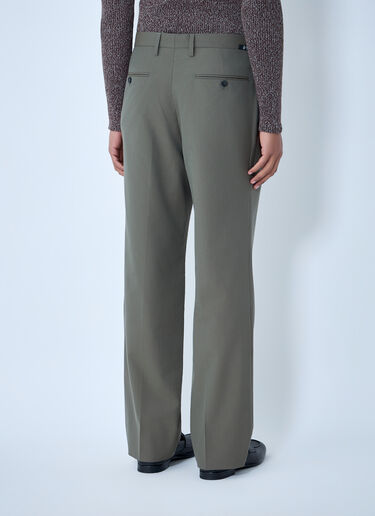 Prada Wide-Leg Wool Pants Green pra0163056