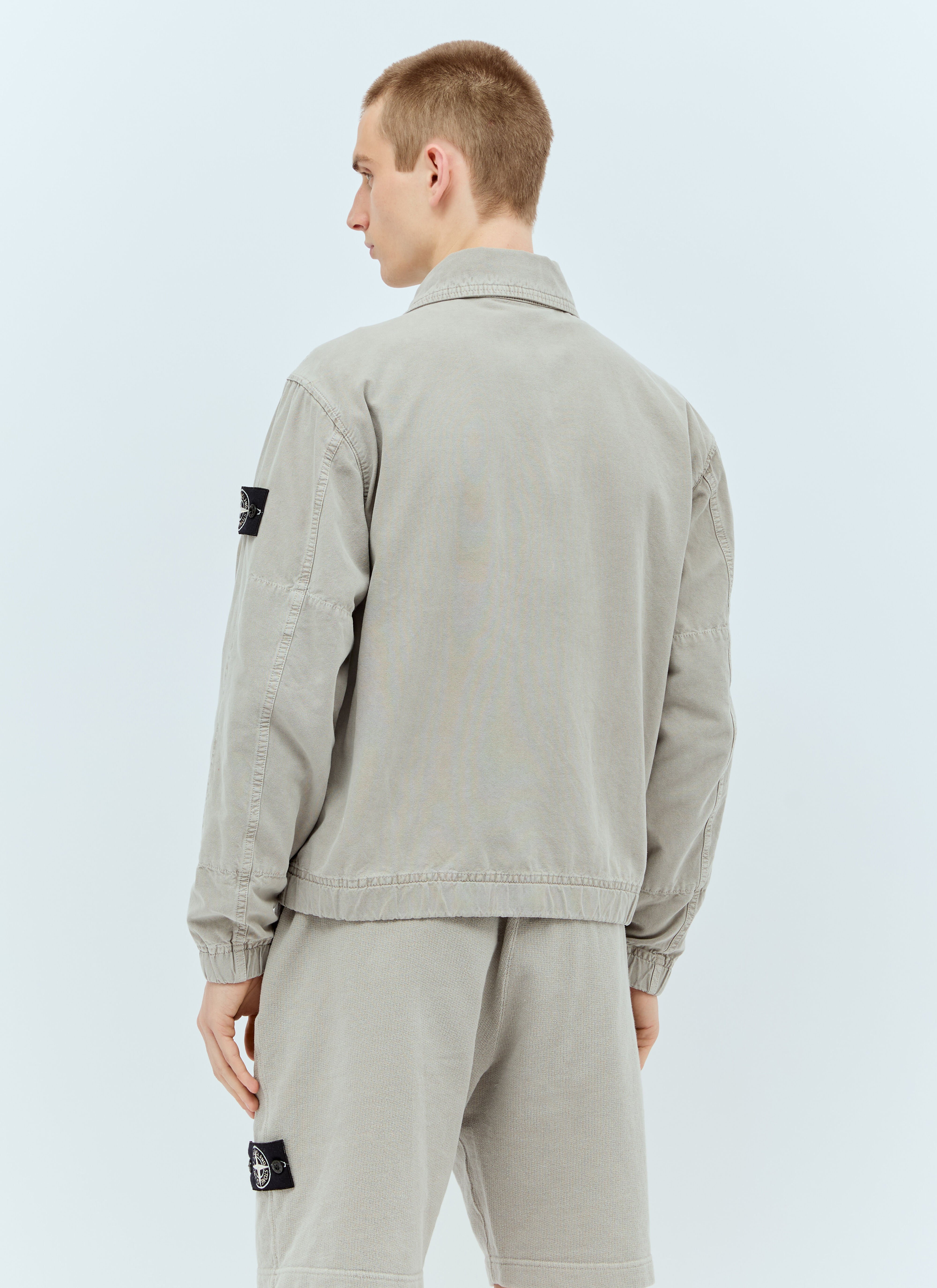 Stone island canvas zip jacket online