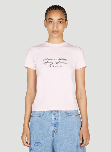 VETEMENTS Four Seasons T-Shirt Pink vet0254012