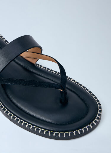 Dries Van Noten レザー トング サンダル ブラック dvn0163032