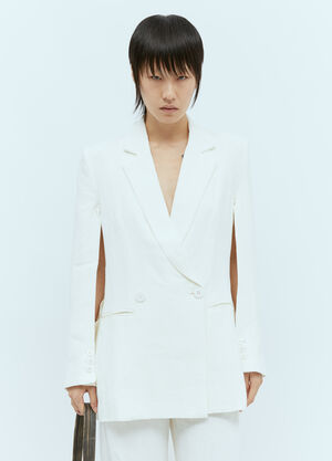 Max Mara Linen Split Sleeve Blazer Beige max0257004