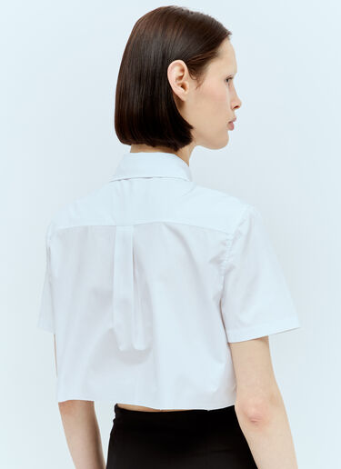 Miu Miu Cropped Poplin Shirt White miu0256076