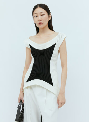 ポインテッド コントラストリブトップ Issey Miyake ポインテッド コントラストリブトップ ブラック ism0254002