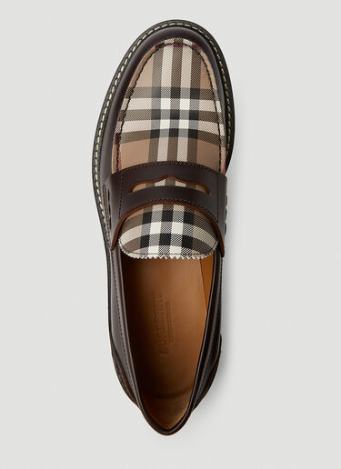 Burberry Check Panel Loafers Brown bur0151055