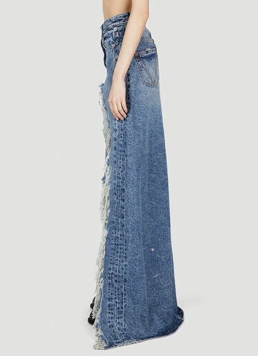 VETEMENTS Destroyed Denim Skirt Light Blue vet0251009