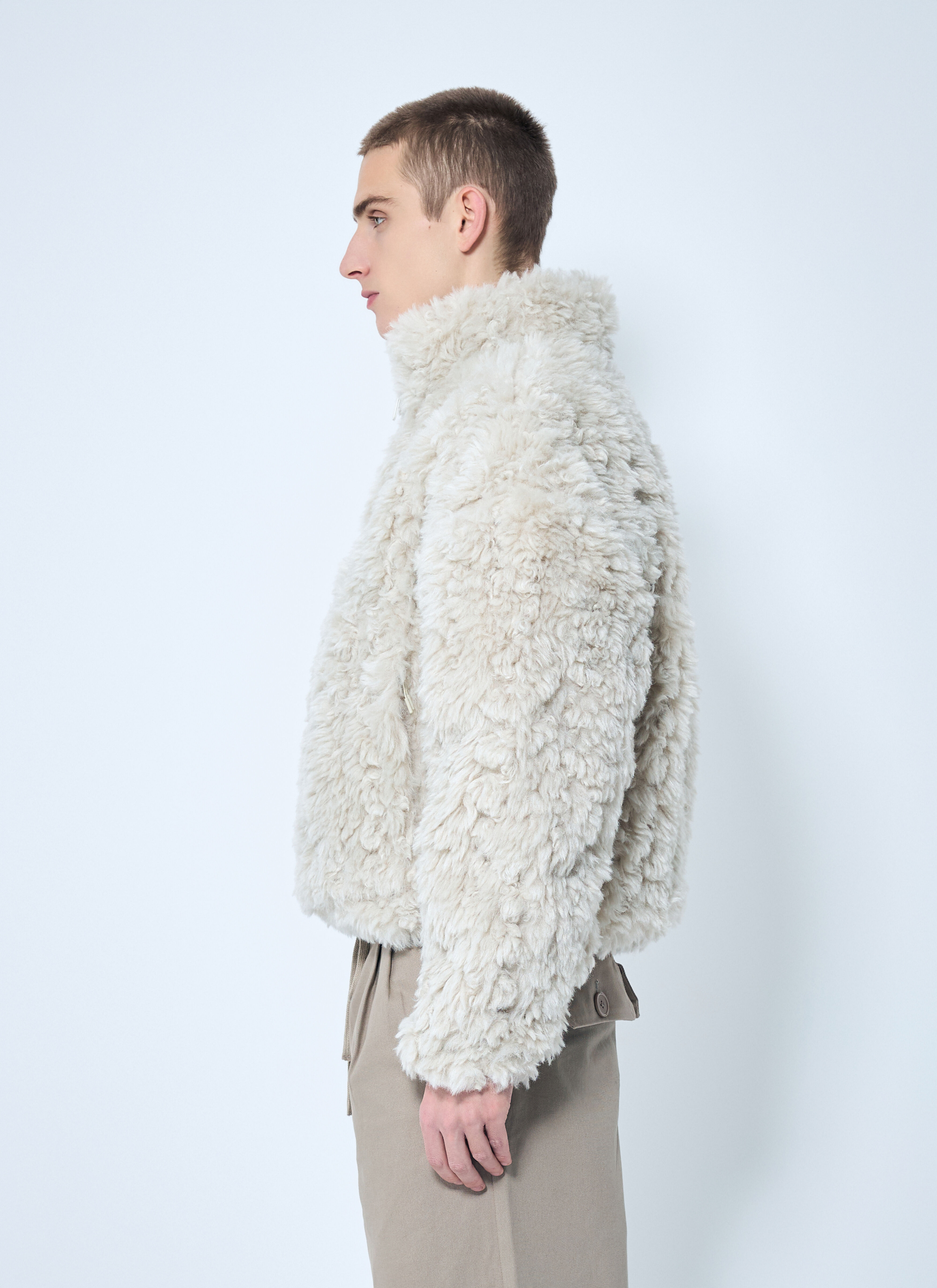 White fuzzy quarter zip sale