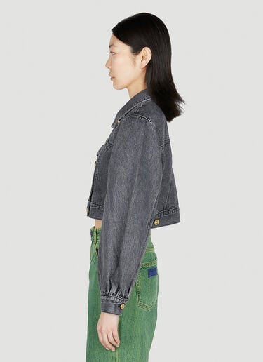 GANNI Cropped Denim Jacket Grey gan0252027