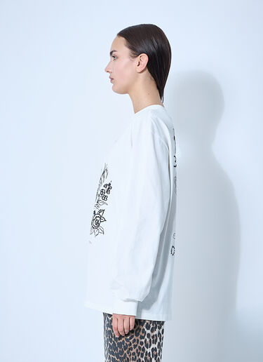 GANNI Logo Motif T-Shirt White gan0260004