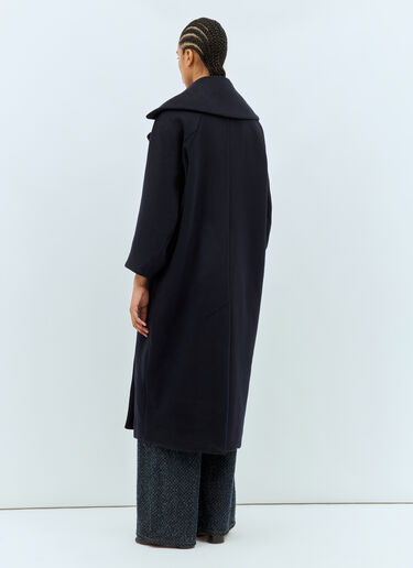 Ganni Boiled Wool Coat Blue gan0258041