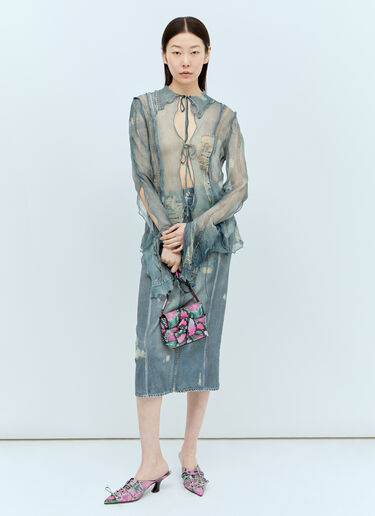Acne Studios 蛇纹压花单肩包 粉色 acn0256051