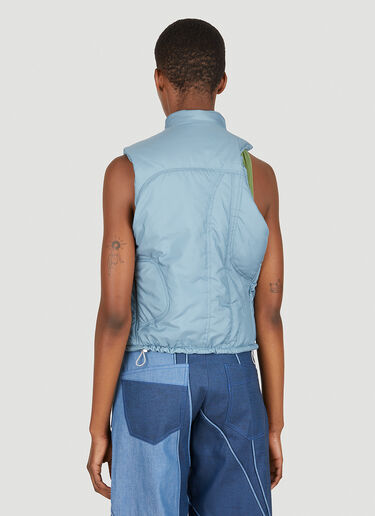 Mainline:RUS/Fr.CA/DE Exposed Seam Asymmetric Sleeveless Jacket Light Blue mai0249005