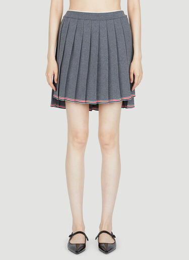 Pleated Wool-Knit Mini Skirt Thom Browne Pleated Wool-Knit Mini Skirt Grey thb0253019