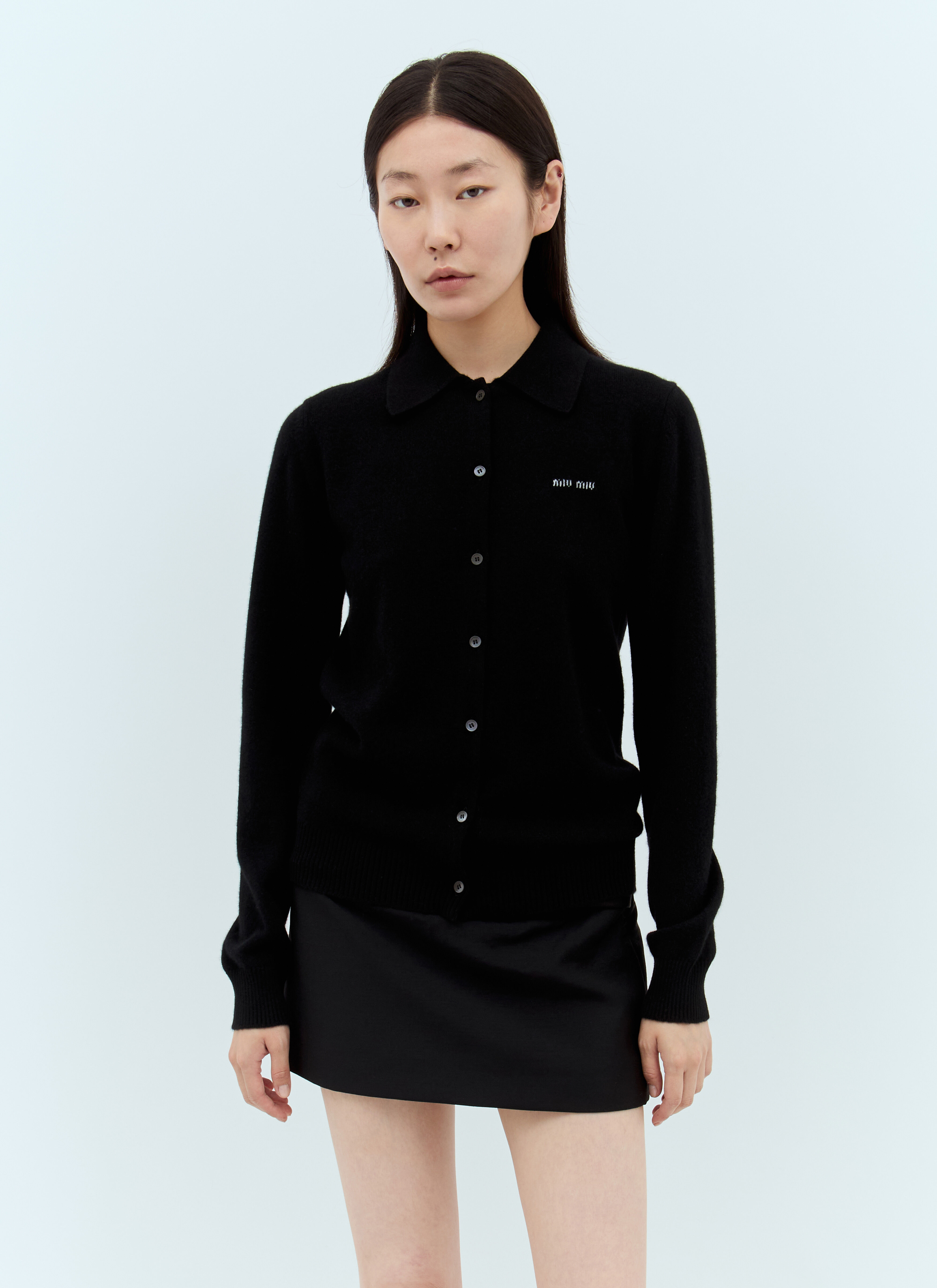 訳あってお買い得！30～80％OFF Miu Miu レディース ブラック の カシミアニットカーディガン トップス