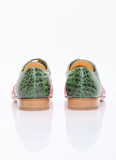 Walter Van Beirendonck Crocodile Lace-Up Shoes Green wlt0156040