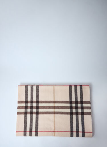 Burberry Wide Check Cashmere Scarf Beige bur0259026