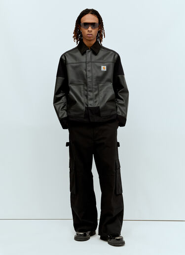 Junya Watanabe x Carhartt　フェイクレザージャケット  ブラック jwn0156001