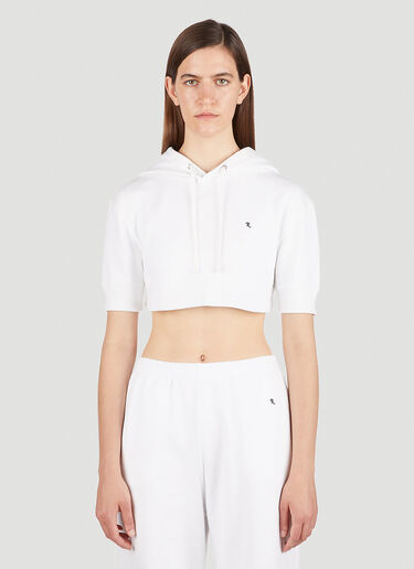 Raf Simons Cropped Hooded Sweatshirt White raf0251003