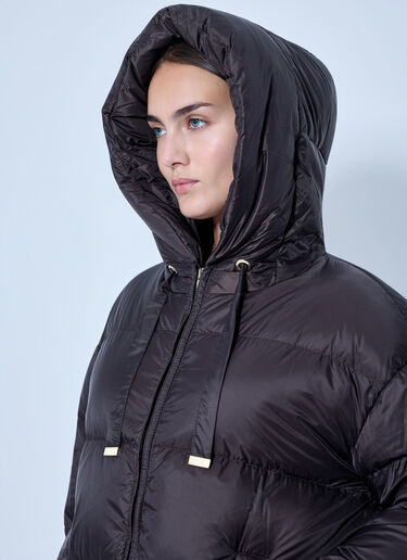 LN-CC® - Max Mara: Hooded Puffer Jacket - Dark Brown Max Mara Hooded Puffer Jacket Dark Brown max0266158