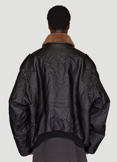 Balenciaga Worn Out Bomber Jacket Black bal0148047