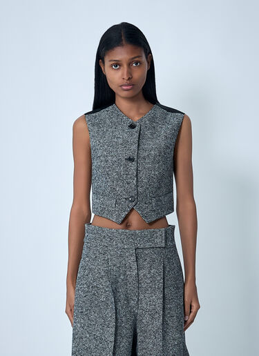 Max Mara Tailored Wool-And-Silk Waistcoat Grey max0262004
