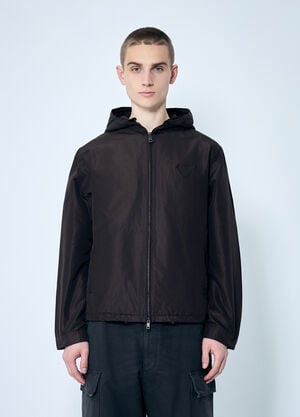 Prada Silk Hooded Jacket Brown pra0360001